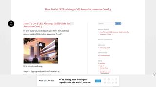 
                            9. How To Get FREE Abstergo Gold Points for Assassins ...