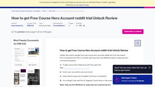 
                            3. How to get Free Course Hero Account reddit trial Unlock Review ...