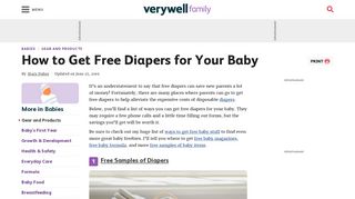 
                            9. How to Get Free Diapers for Your Baby - Verywell Family