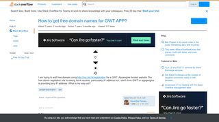 
                            10. How to get free domain names for GWT APP? - Stack Overflow