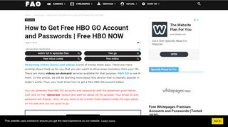 
                            4. How to Get Free HBO GO Account and Passwords | Free HBO NOW