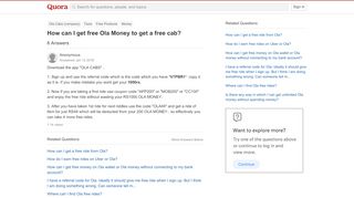 
                            10. How to get free Ola Money to get a free cab - Quora