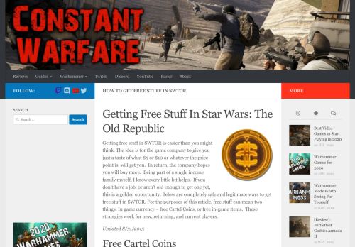 
                            13. How To Get Free Stuff In SWTOR | Constant Warfare