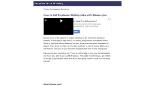 
                            9. How to Get Freelance Writing Jobs with Elance.com