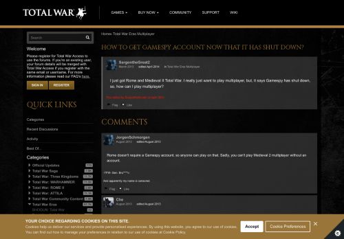 
                            7. How to get GameSpy Account now that it has shut down? — Total War ...