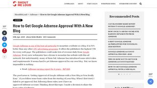 
                            5. How to Get Google Adsense Approval With A New Blog - ShoutMeLoud