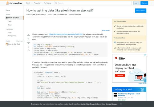 
                            11. How to get img data (like pixel) from an ajax call? - Stack Overflow