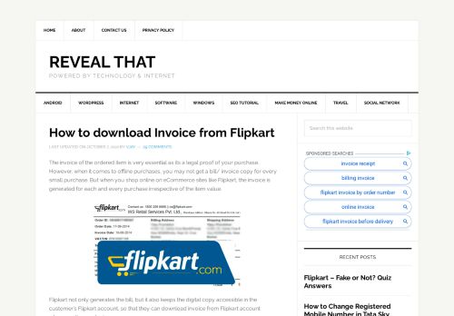 
                            9. How to get Invoice of ordered product from Flipkart? | Reveal That