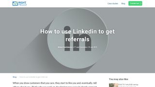 
                            9. How to get LinkedIn referrals for business | RightHello