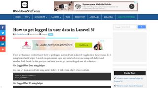 
                            9. How to get logged in user data in Laravel 5? - ItSolutionStuff.com