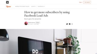 
                            7. How to get more subscribers by using Facebook Lead Ads - Revue