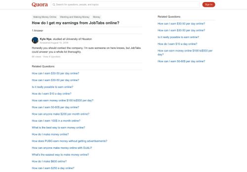 
                            13. How to get my earnings from JobTabs online - Quora