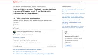 
                            10. How to get my existing Facebook password without changing it - Quora