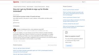 
                            10. How to get my Kindle to sign up for Kindle Unlimited - Quora