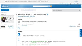 
                            8. How to get my MC ID and access code? - Microsoft