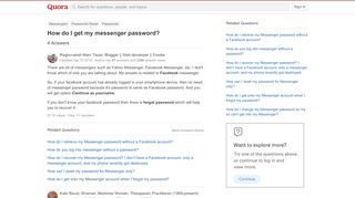 
                            6. How to get my messenger password - Quora