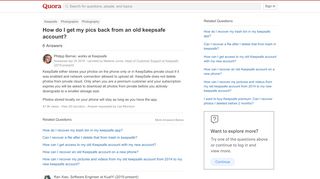 
                            4. How to get my pics back from an old keepsafe account - Quora