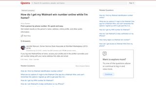 
                            4. How to get my Walmart win number online while I'm home - Quora