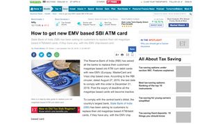 
                            7. How to get new EMV based SBI ATM card - The Economic Times