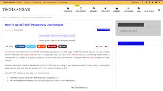 
                            1. How to get NT WiFi password & use HotSpot • TechSansar.com