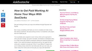 
                            12. How to Get Paid Working At Home Your Ways With SeoClerks