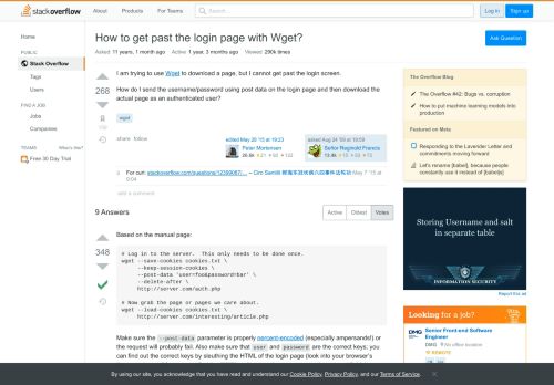 
                            9. How to get past the login page with Wget? - Stack Overflow
