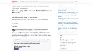 
                            10. How to get past the unknown device notification on Facebook - Quora