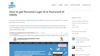
                            12. How to get Personal Login ID & Password of HRMS – ...