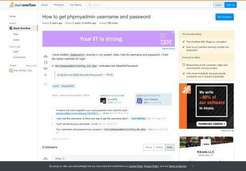 
                            13. How to get phpmyadmin username and password - Stack Overflow