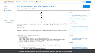 
                            4. How to get refresh token from Google Sign-In? - Stack Overflow