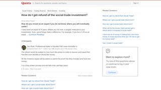 
                            6. How to get refund of the social trade investment - Quora