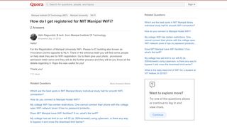 
                            9. How to get registered for MIT Manipal WiFi - Quora