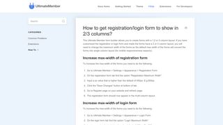 
                            6. How to get registration/login form to show in 2/3 columns ...