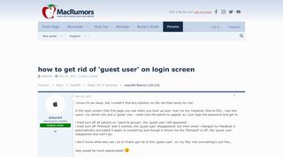 
                            10. how to get rid of 'guest user' on login screen | MacRumors Forums