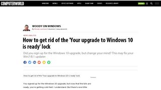
                            9. How to get rid of the 'Your upgrade to Windows 10 is ready' lock ...
