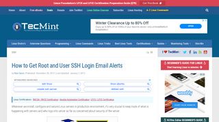 
                            4. How to Get Root and User SSH Login Email Alerts - Tecmint