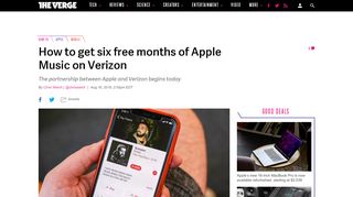 
                            11. How to get six free months of Apple Music on Verizon - The Verge