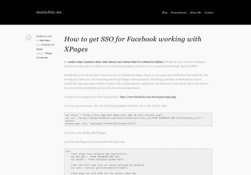 
                            10. How to get SSO for Facebook working with XPages — mattwhite.me