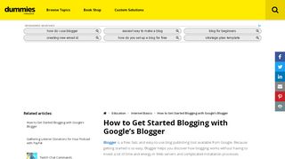 
                            7. How to Get Started Blogging with Google's Blogger - dummies