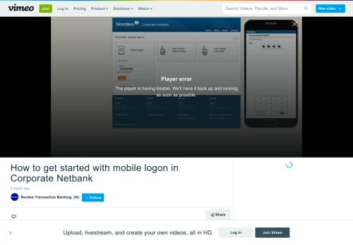 
                            6. How to get started with mobile logon in Corporate Netbank on Vimeo