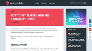 
                            7. How to get started with the Tumblr API, part 1 - Developer Drive