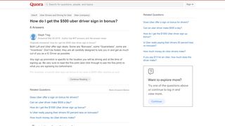 
                            10. How to get the $500 uber driver sign in bonus - Quora