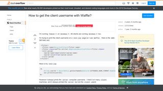 
                            3. How to get the client username with Waffle? - Stack Overflow