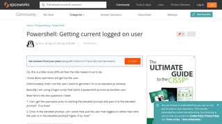 
                            3. How to get the current logged on user on PowerShell - Spiceworks ...