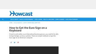 
                            8. How to Get the Euro Sign on a Keyboard - Howcast | The best how-to ...