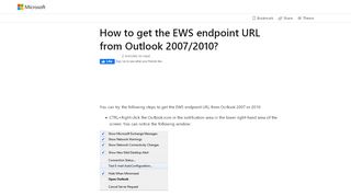 
                            6. How to get the EWS endpoint URL from Outlook 2007/2010? – Le ...