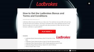 
                            6. How to get the Ladbrokes Bonus and Terms and Conditions