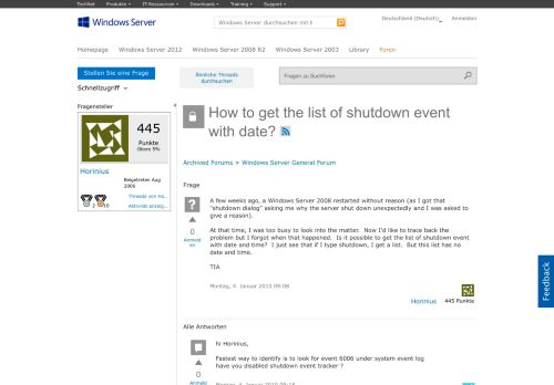 
                            10. How to get the list of shutdown event with date? - Microsoft