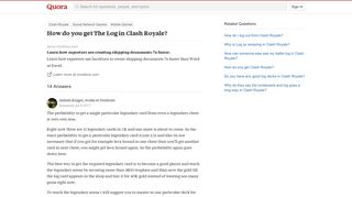 
                            8. How to get The Log in Clash Royale - Quora