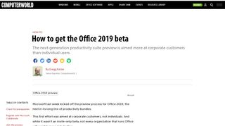 
                            10. How to get the Office 2019 beta | Computerworld
